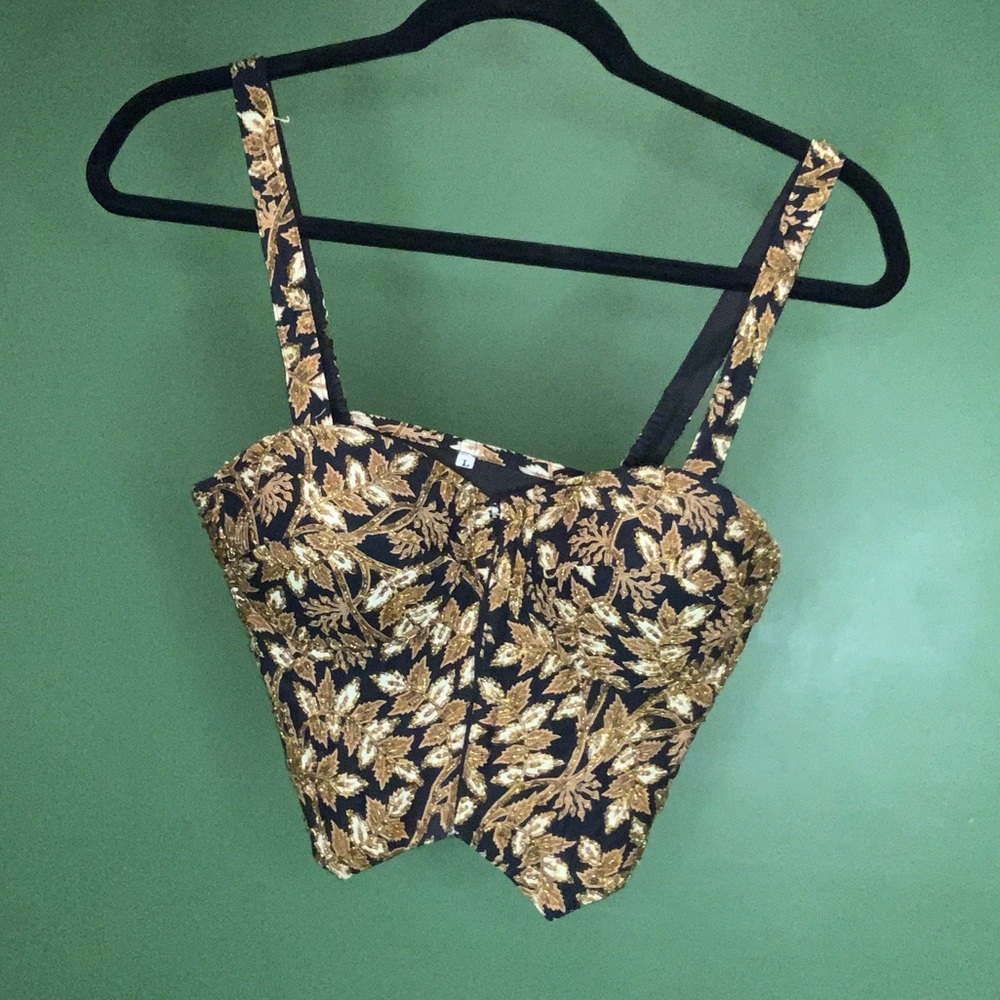 Vintage corseted bustier / L